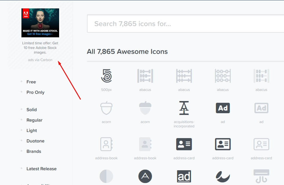 carbon ads sample