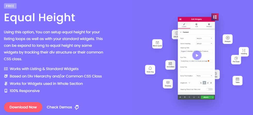  Equal Height widget