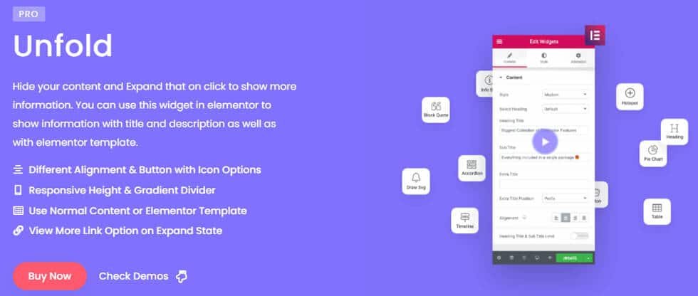 Unfold Widget