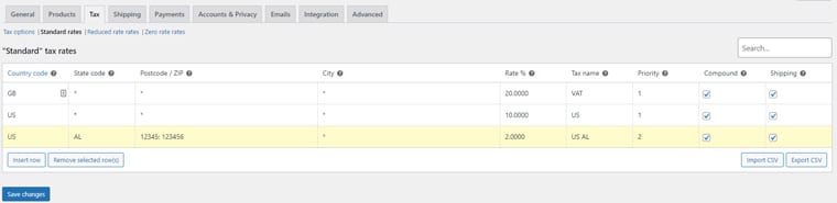 Standard tax rate