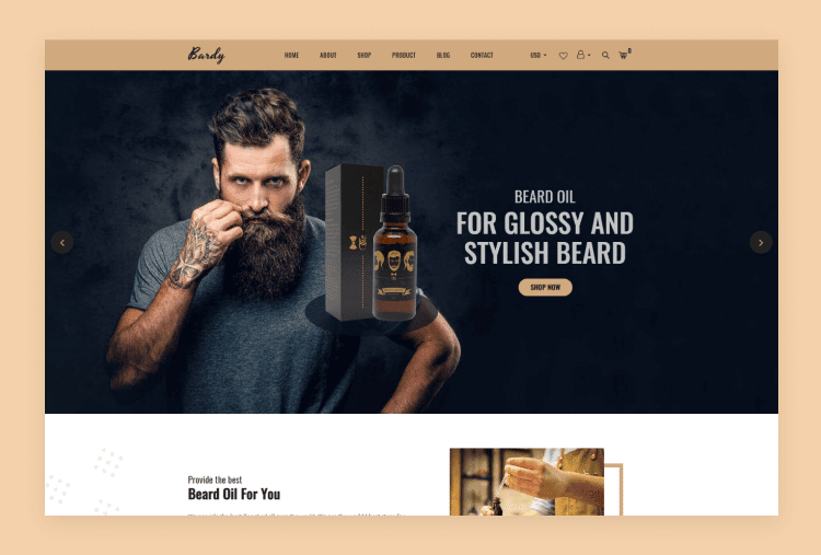 Bardy - Beard Oil Shopify Theme