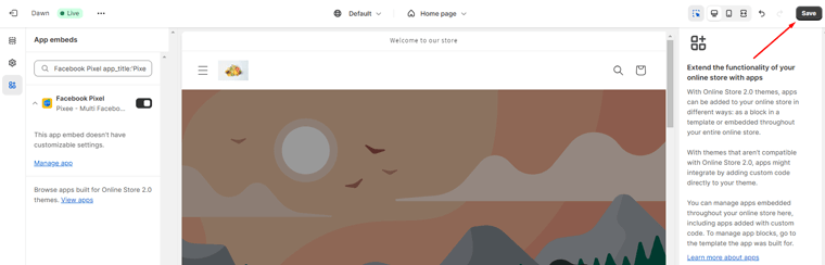 Click on the Save button