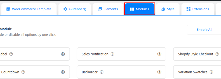 Navigate to Modules