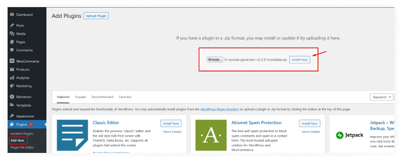 HT QR Code Generator Installation
