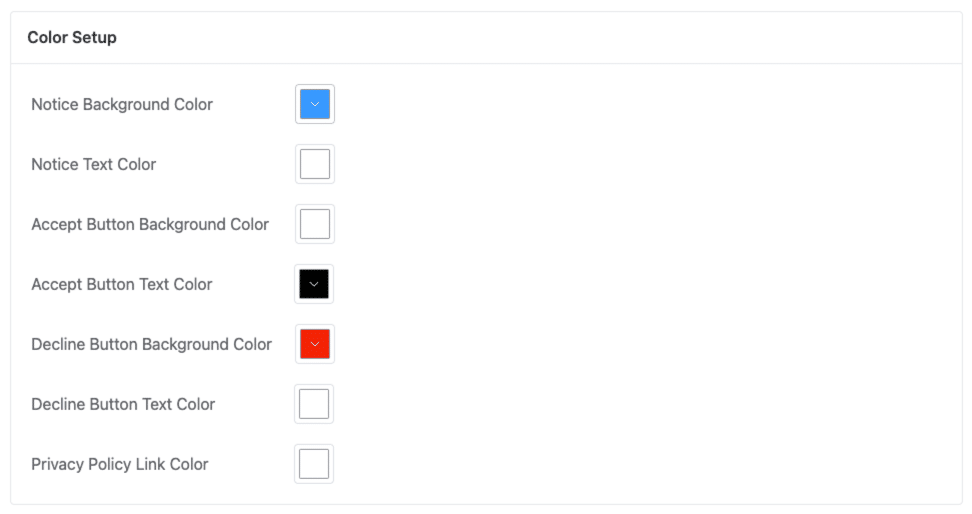 Color Setup