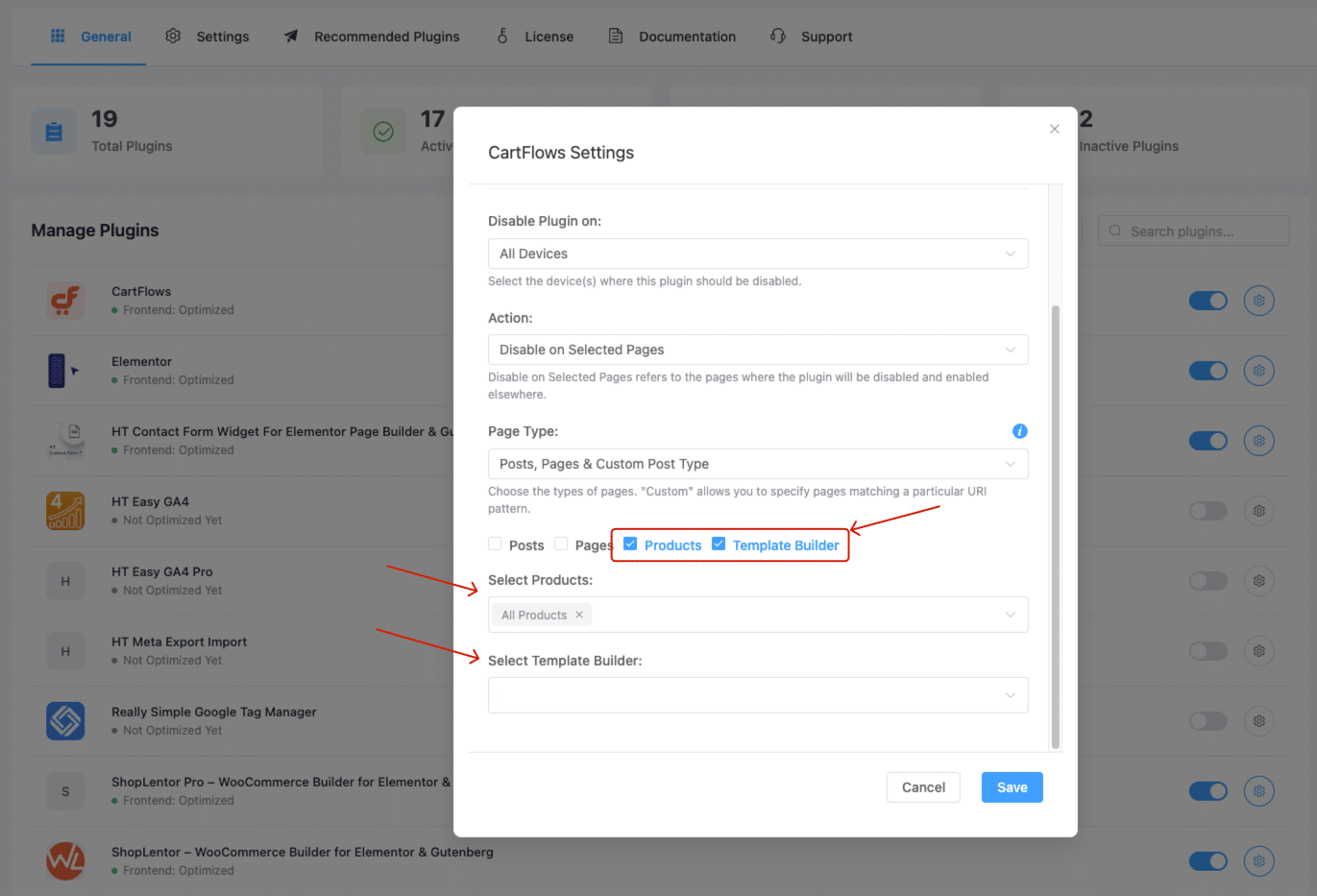 Open Plugin Manage Settings