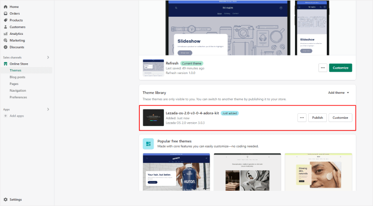 Install the New paid Theme
