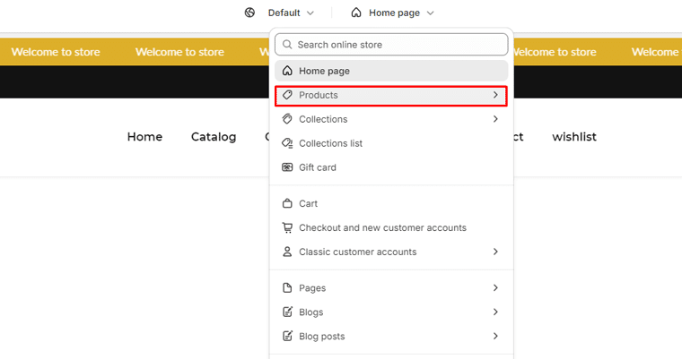 Access product page