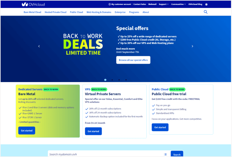 OVH - Cloud computing and dedicated servers