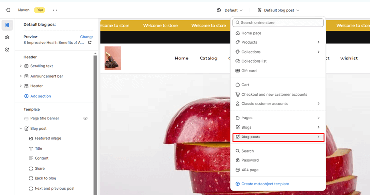 Select "Blog Post"