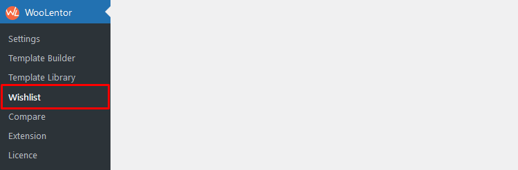 Go to the Wishlist tab in the WooLentor settings