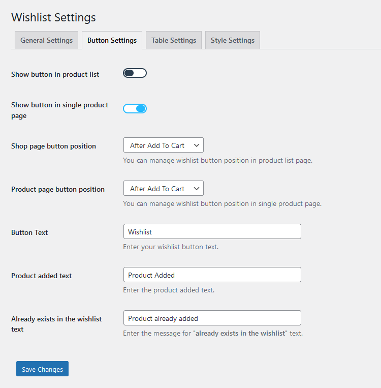 Button Settings